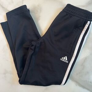 adidas Black Jogger Sweatpants with White Side Stripes